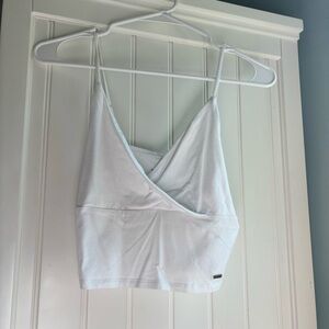Hollister White Crossover Tanktop with Adjustable Straps